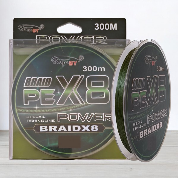 Шнур BoyaBy Power Braid PE X8, 300м, 0,25мм